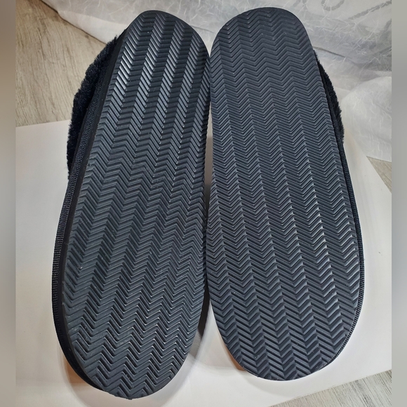 POLO Ralph Lauren Womens Black  Suede Leather American Flag Bear Slippers SZ 9.5 - Picture 10 of 11